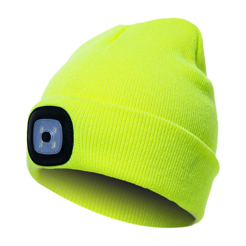 Led-Scheinwerfermütze, Winter, warme Strickmütze, Kälteschutz, Nachtwanderung, Angeln, Glow Beanie, Outdoor-Scheinwerfer, Jagd, Camping-Hut