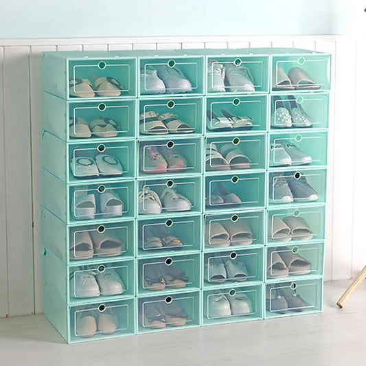 Transparent Shoe Box Shoes Organizers Plastic Dustproof Storage Box Stackable Combined Shoe Cabinet Shoe Display Box Drawer Case