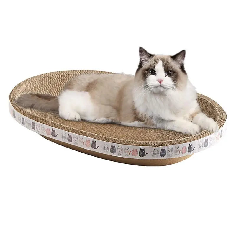 New Corrugated Cat Scratcher Cat Scrapers Round Oval Grinding Claw Toys for Cats Wear-Resistant Cat Bed Nest Cat Accessories