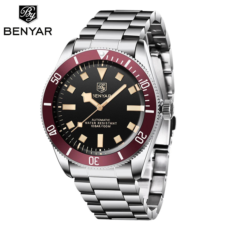 Benyar Mens Watches Mechanical Automatic Top brand luxury Men's Watch Sport watch for men BB58 Waterproof wristwatch Chocie 5179