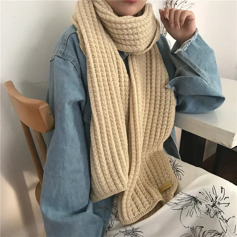 175cm Long Women Scarf Autumn Winter Neck Warm Knitted Scarves Solid Color Crochet Shawl Wrap Female Neckerchief Gilrs Gifts