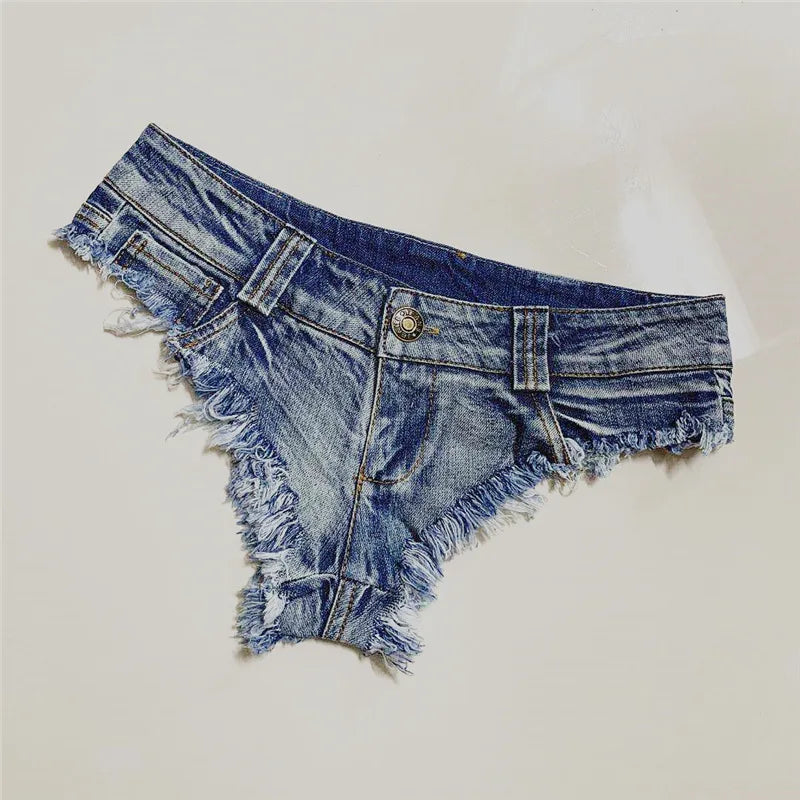 Low Waist Shorts Mini Hot Jeans Dance Thong Bar Shorts Denim Beach Casual Lady