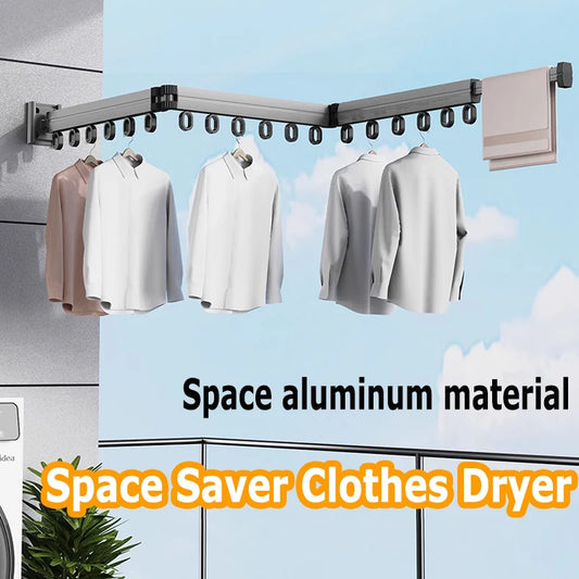 Clothes Drying Rack,  Aluminum Alloy Folding Drying Rack, Wall-mounted Collapsible Drying Rack, Space Saver Clothes dryer