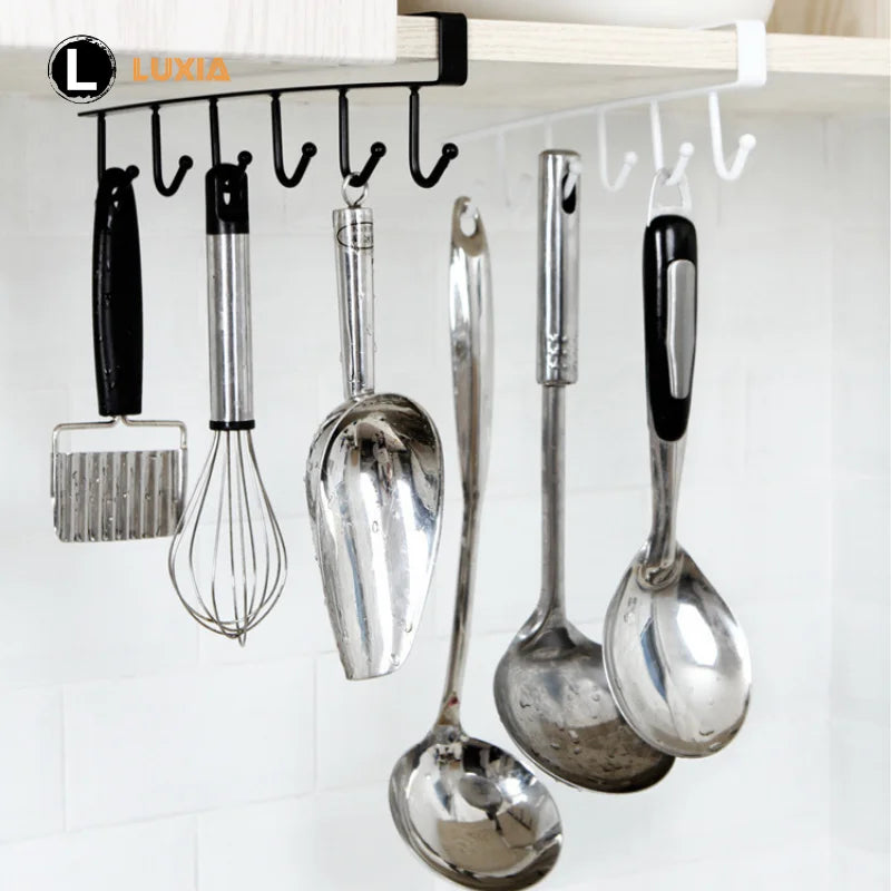 Kitchen Hanger Iron Hooks Shelf Free Of Punch Rack Multifunction Hanger For Kitchen Gadgets Cabinet Cupboard Dish Organizer