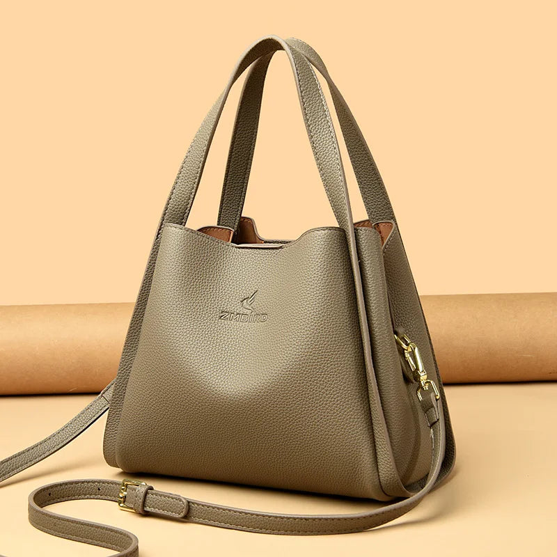 Genuine Brand Soft Leather Top-handle Bags Female Handbags Women Shoulder Crossbody Totes Messanger Bag Large Capacity Big Sac