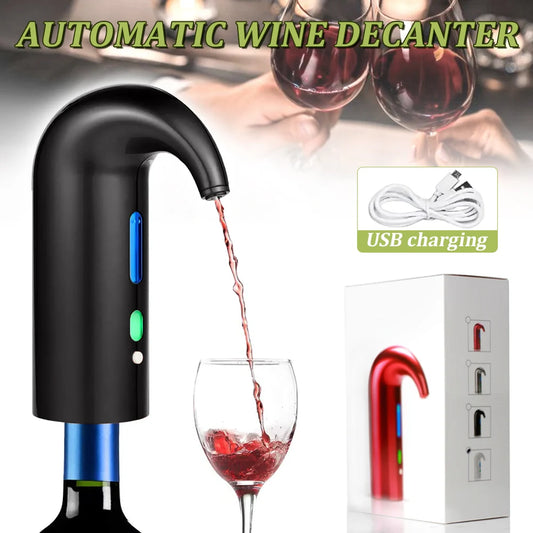 USB Rechargeable Electric Wine Pourer Wine Aerator Portable Pourer Instant Wine Decanter Dispenser Pump One-Touch Automatic