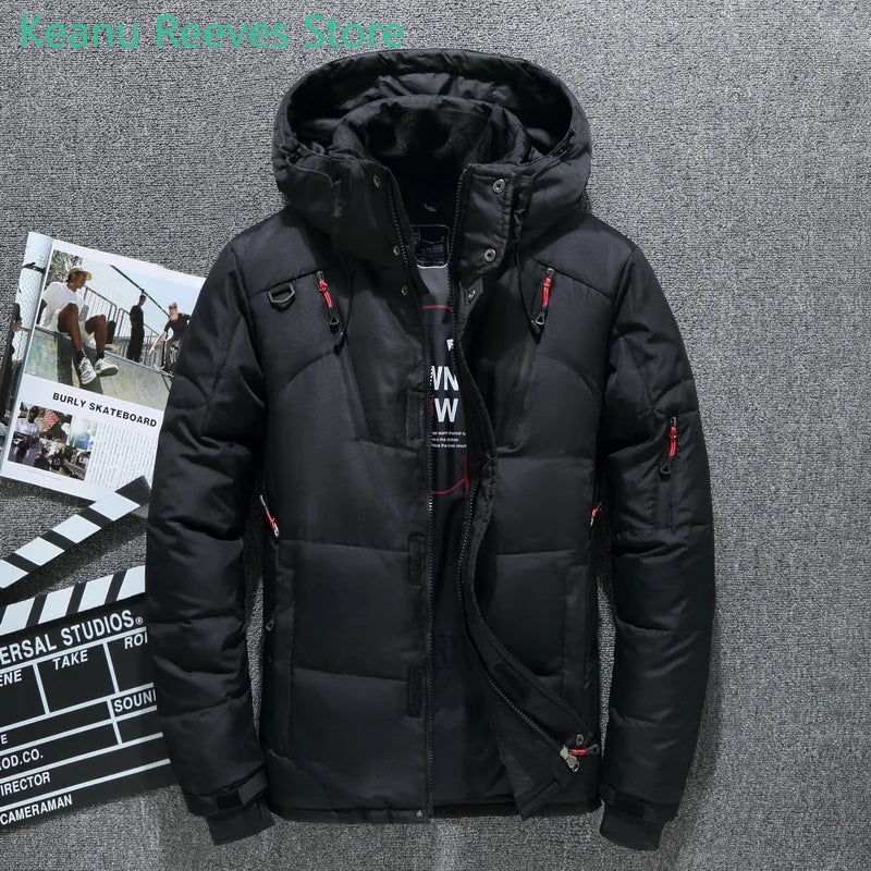 Jacket Coat Male Casual High Quality Overcoat Thermal Winter Mens White Duck Down Jacket Warm Hooded Thick Slim Fit Puffer 11xl