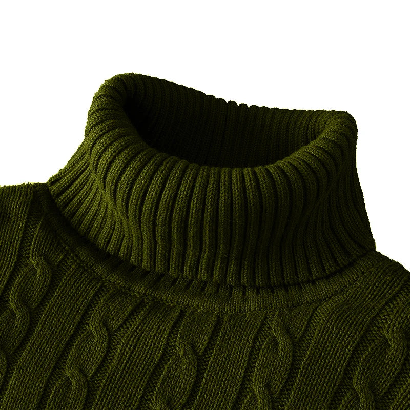 Herbst Winter Warm Rollkragenpullover Herren Casual Rollkragen Strickpullover Warm halten Herren Pullover Strick Wollpullover