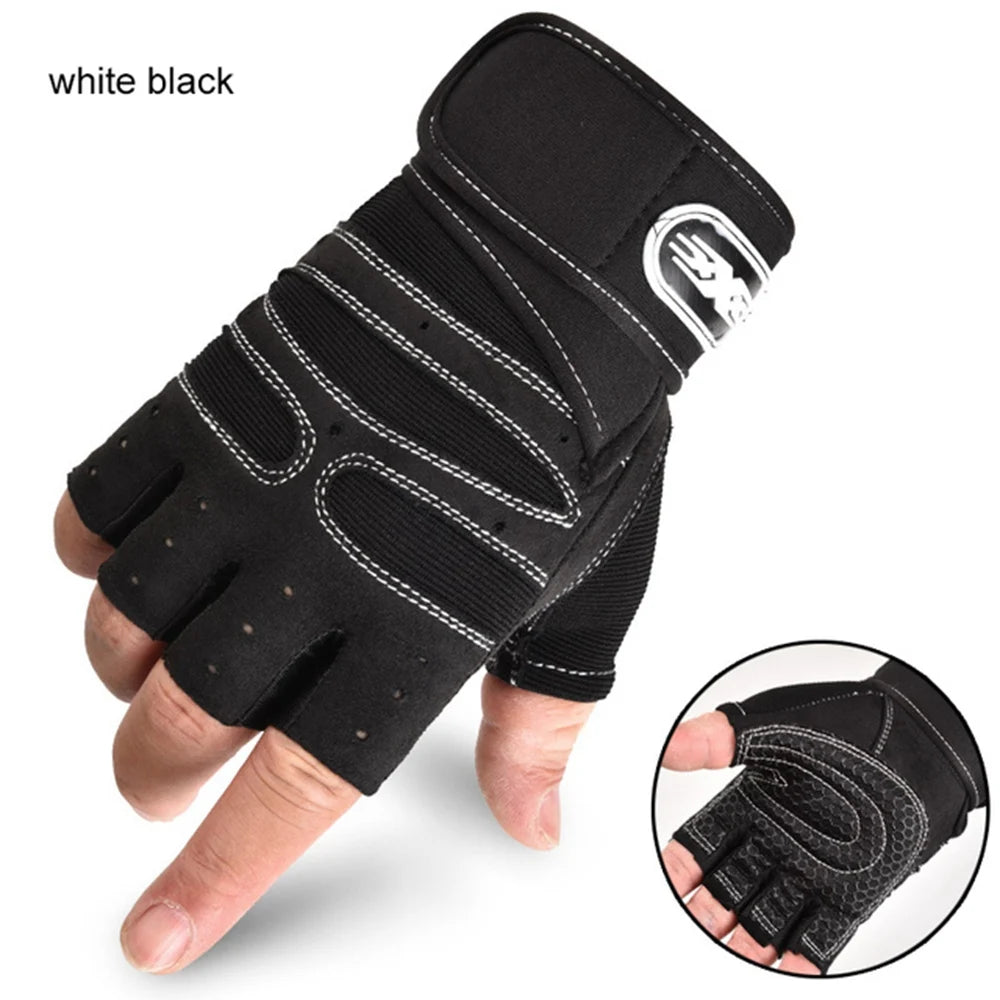 Workout Gloves for Men Women Weight Lifting Half Finger Glove with Wrist Wrap for Gym Sport Training Bicycle Motorcyclist Glove