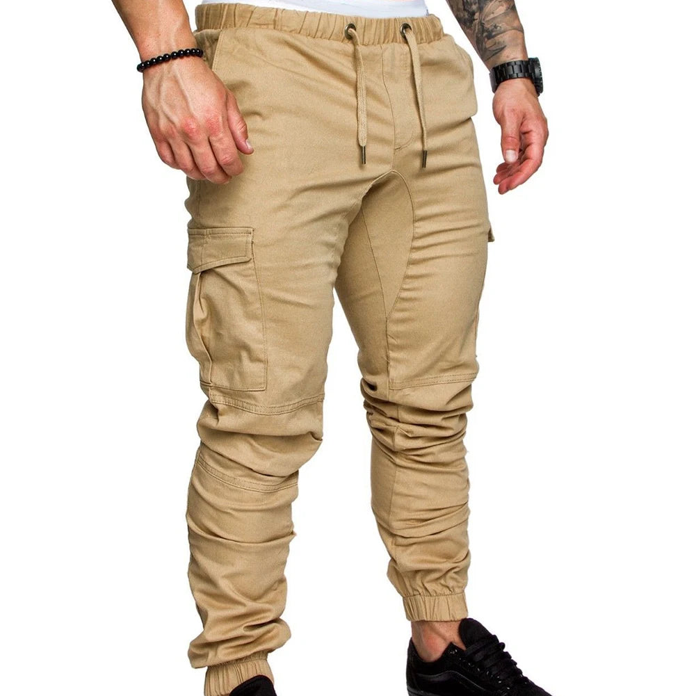 Sweatpants  Streetwear Trousers Men's Pants Waist Drawstring Ankle Tied Skinny Cargo Pants Men Casual Solid Color Pants