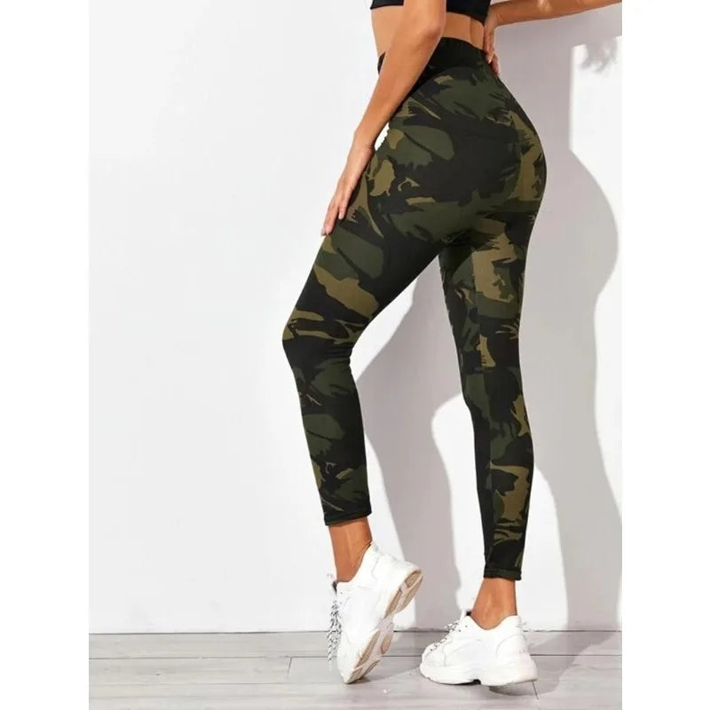 Camo Hollow Out Leggings for Women Sexy Seamless Leggings High Waist Hip Liftting Fitness Pants Workout Running Yoga Pants