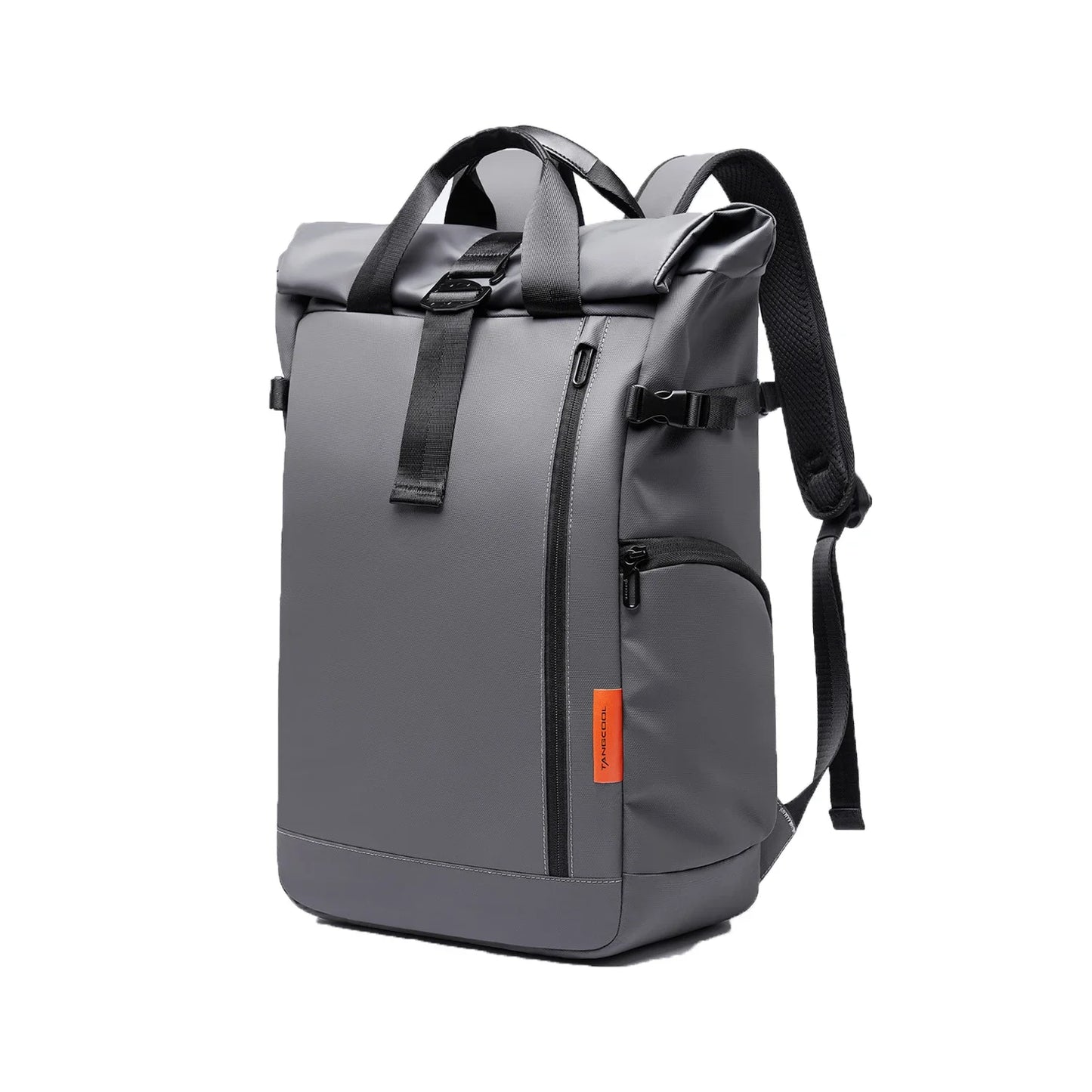 Tangcool Men Large Capacity 15.6" Casual Riding Laptop Backpack Multifunction Roll Top Travel Bag For Man Waterproof Backpack