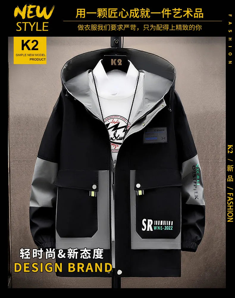 2024 Spring new arrival fashion coat male high quality casual jacket men,autumn men's casual hooded jackets,size M-4XL