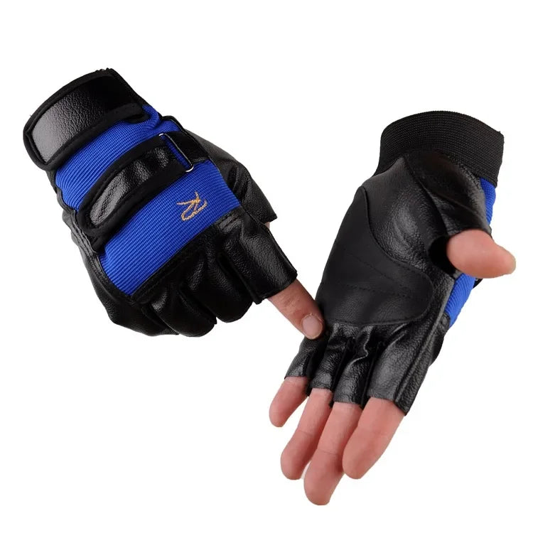 Leather Fitness Sports Weightlifting Weight Lifting Men Gym Gloves mitts Thicken Half Finger Summer Glove Durable