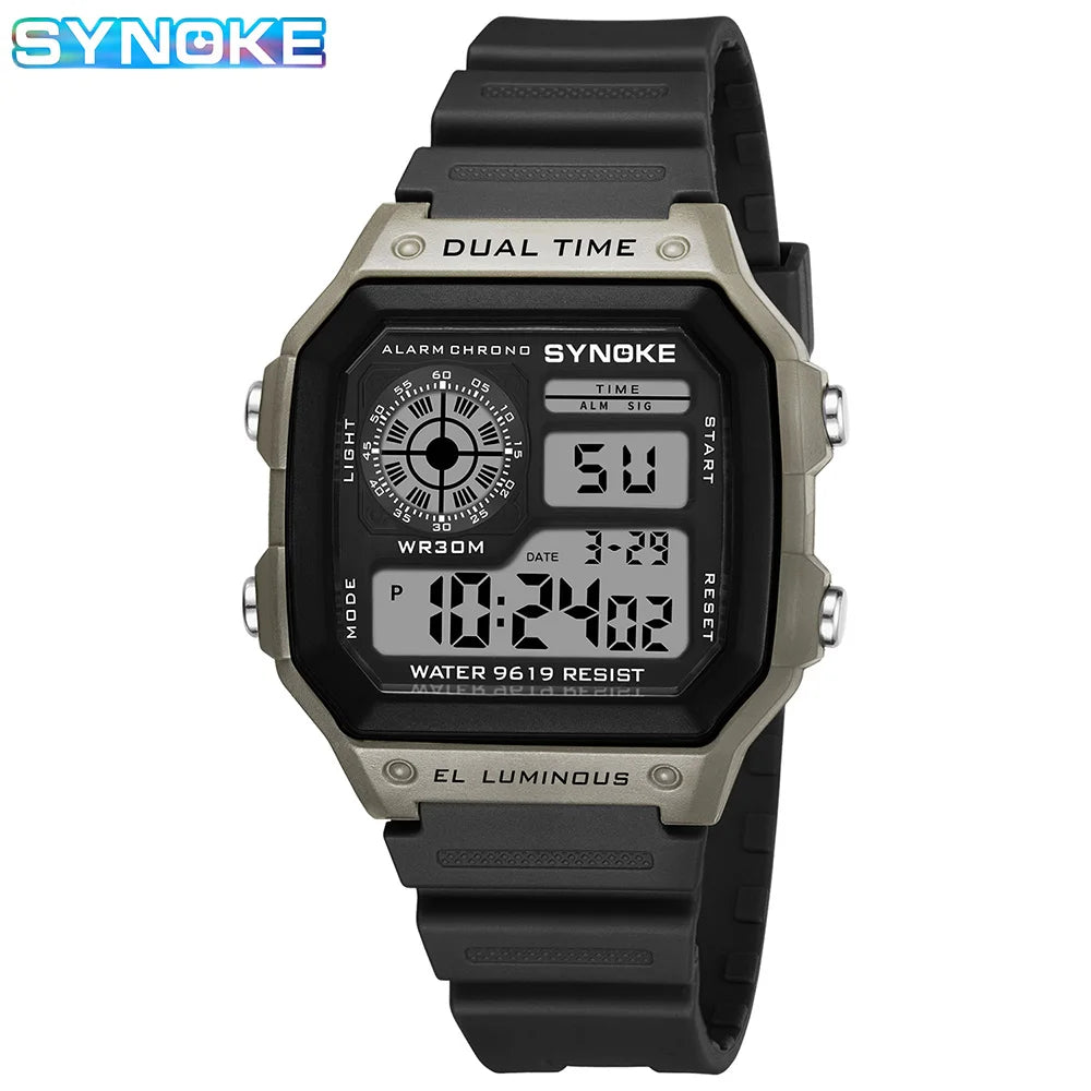 Digital Watches Men Sports Luminous Multifunction Waterproof Women Wristwatch Outdoor and Running Student Seven Lights Synoke