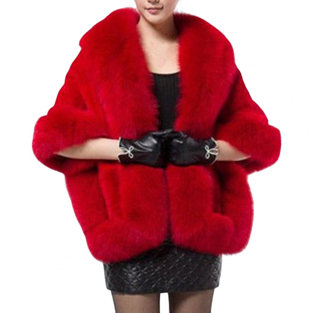 Faux Fur Shawl Faux Rabbit Collar Winter Shawls Elegant Bridal Fur Wrap Shawl Plush Warm Cape Coat Fluffy Poncho Women Jacket