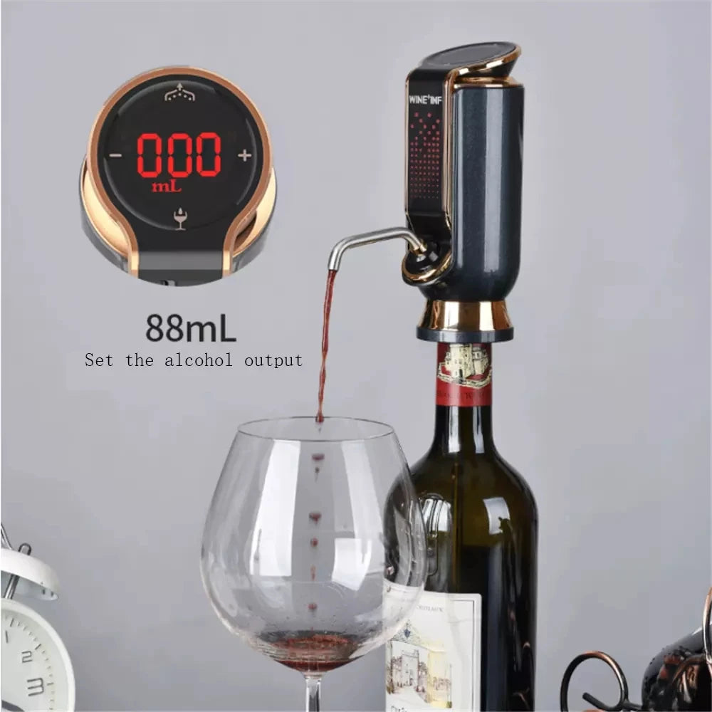 Waterproof Electric Wine Aerator Alcohol Output Setting Wine Decanter Dispenser Pump 10 Days Vacuum Preservation Wine Stopper