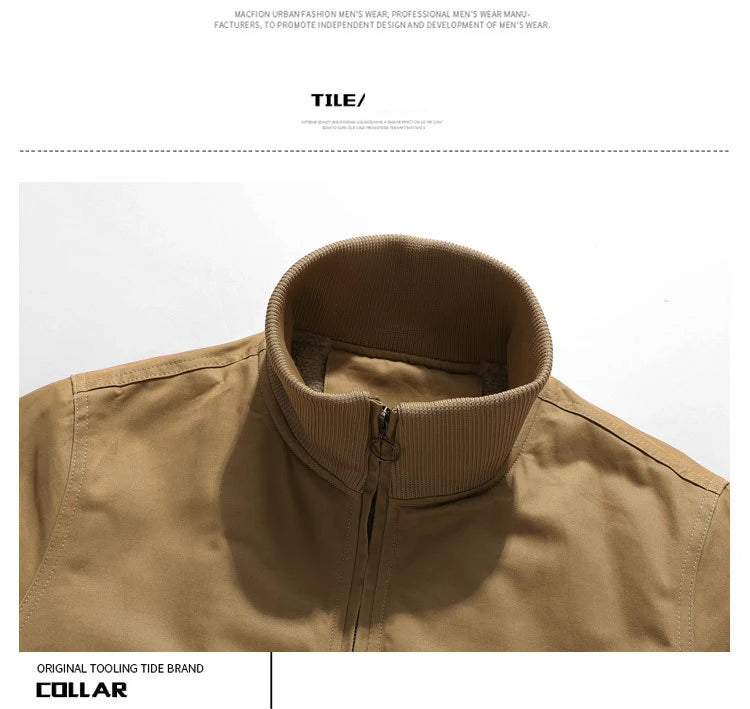 FURY Military Jacket Stand Collar Men's Bomber Jacket Cotton Embroidery Tactics Coat Men Windbreaker Chaqueta Hombre