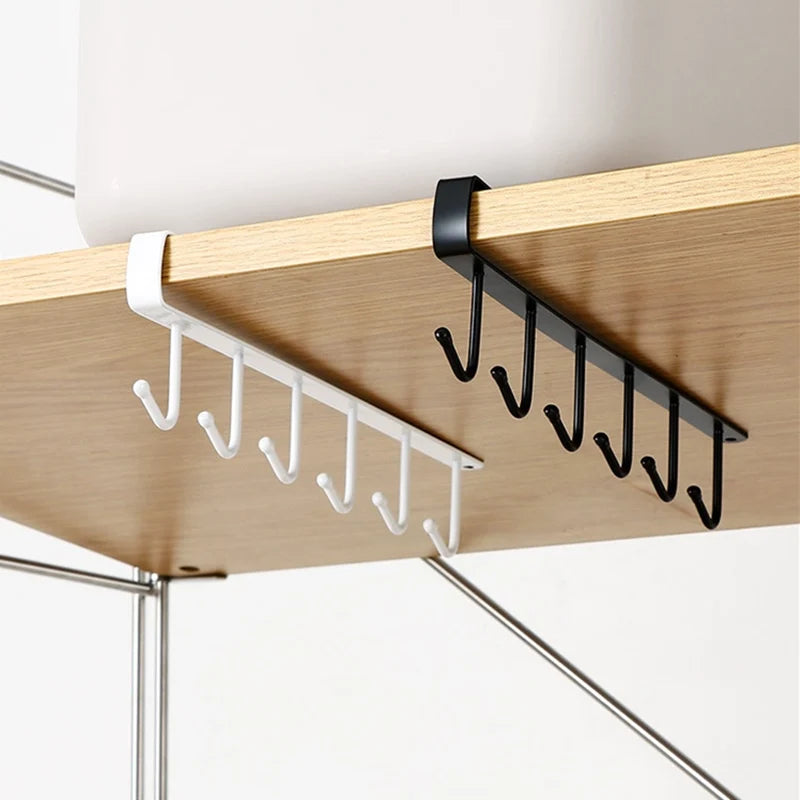 Kitchen Hanger Iron Hooks Shelf Free Of Punch Rack Multifunction Hanger For Kitchen Gadgets Cabinet Cupboard Dish Organizer