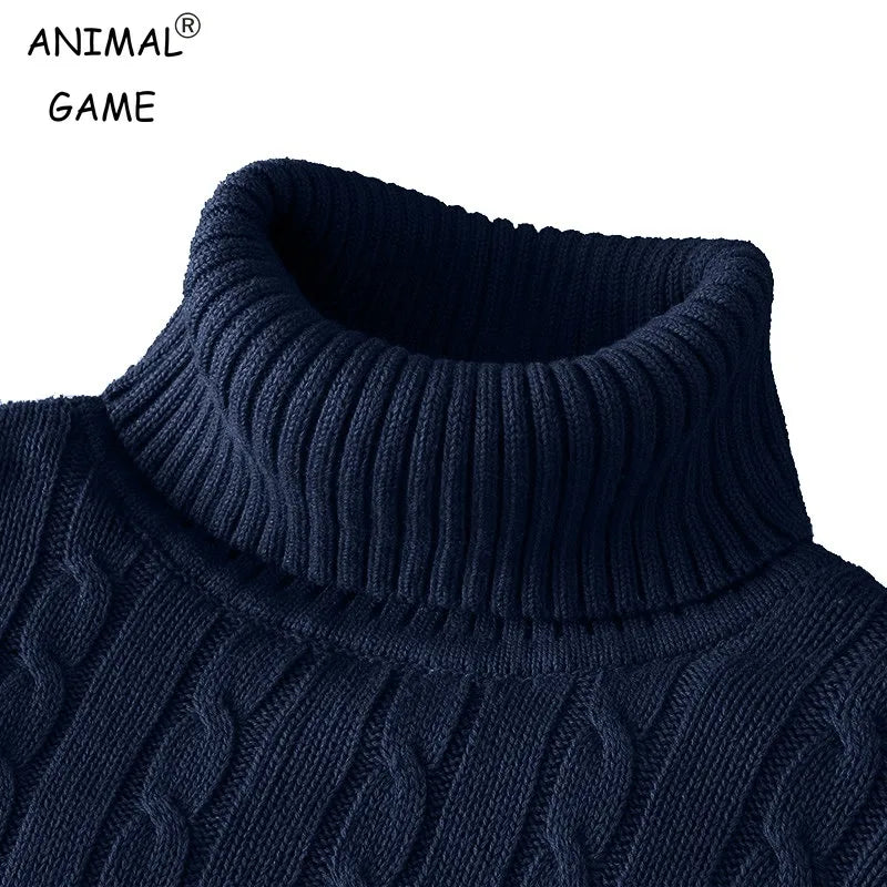 Herbst Winter Warm Rollkragenpullover Herren Casual Rollkragen Strickpullover Warm halten Herren Pullover Strick Wollpullover