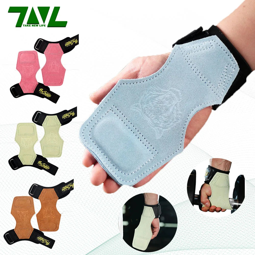 1Pair Cowhide Fitness Gloves straps Gym Gloves Grips Anti-Skid Weight Power Belt Lifting Pads Deadlift Belt Workout Protection