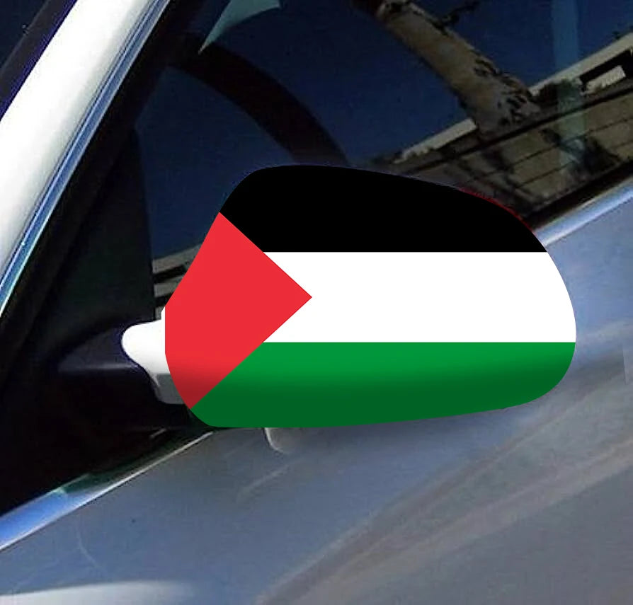 Directly Delivery 2 Pcs Free Size Four-way stretch fabric Palestine Flags Car Mirror Cover