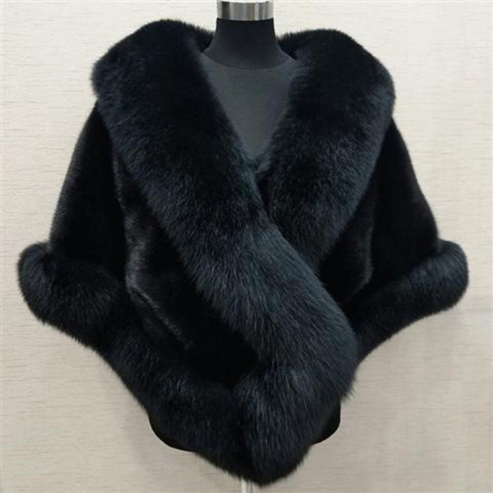 Faux Fur Shawl Faux Rabbit Collar Winter Shawls Elegant Bridal Fur Wrap Shawl Plush Warm Cape Coat Fluffy Poncho Women Jacket