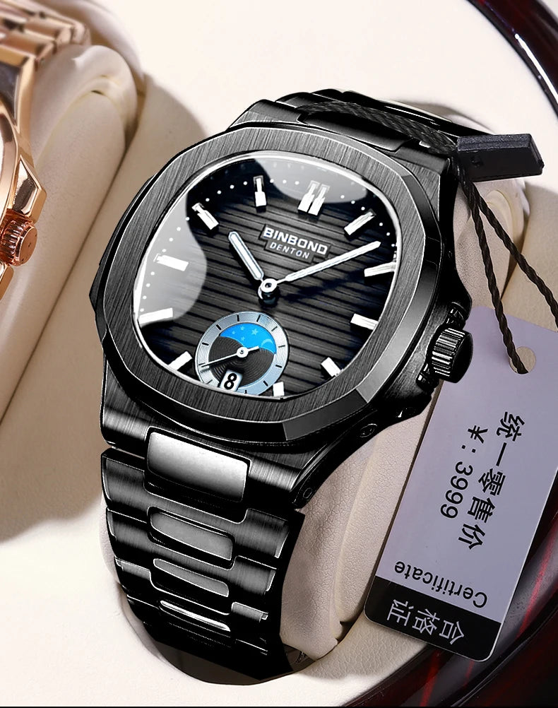 BINBOND Neue Casual Business Uhr Männer Luxus Quarzuhr Leuchtende Wasserdichte Datum Mode Quarz armbanduhren Relógio Homem