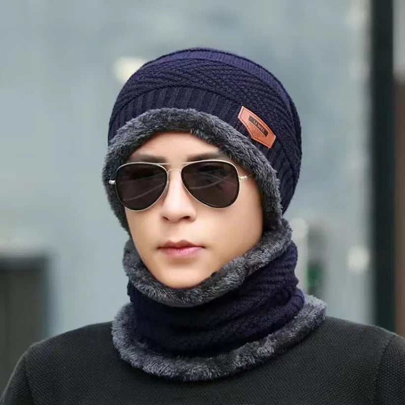 Winter Fleece Schal Mützen Verdicken Plüsch Warme Beanie Wollstrickmützen Männer Frauen Outdoor Radfahren Ski Kälteschutz Halsmaske Hut