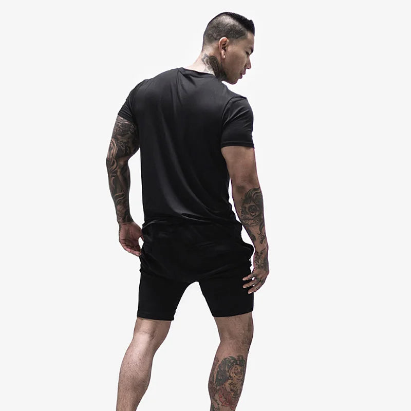 Men's Summer Gym Cotton Running T Shirt Fitness Tee Casual Short Sleeve t Shirt Training Sports Clothing Male Lightweight Tops