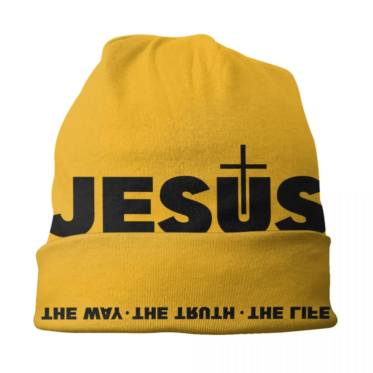 Custom Jesus Christ The Way The Truth The Life Skullies Beanies Winter Knitted Hat Religion Cross Christian Faith Bonnet Hats