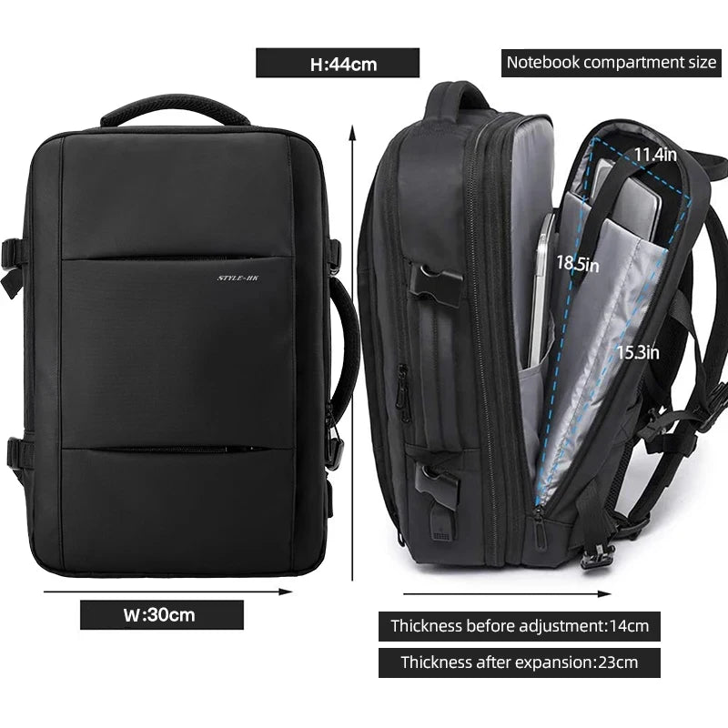 Heroic Knight Travel Backpack Men Business Backpack School Expandable USB Bag Large Capacity 15.6 Laptop Waterproof Backpack Bag