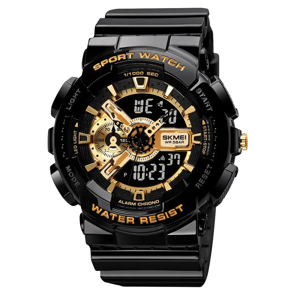 Youth Sport Digital Watch Men Shockproof Waterproof Dual Wristwatches LED Chrono Alarm Clock Mens Watches Cool Hour vogue