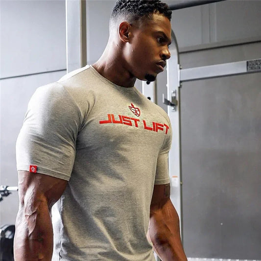 Cotton Men's Sports T-shirt Short Sleeved Running Shirt Training Fitness Round Neck Casual Designer Style High-quality