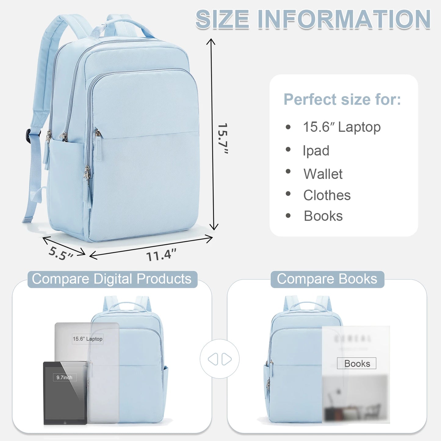 Backpacks for Women Versatile College Daypack Casual Student Schoolbag Waterproof Large-Capacity Travel Backpack Laptop Bag