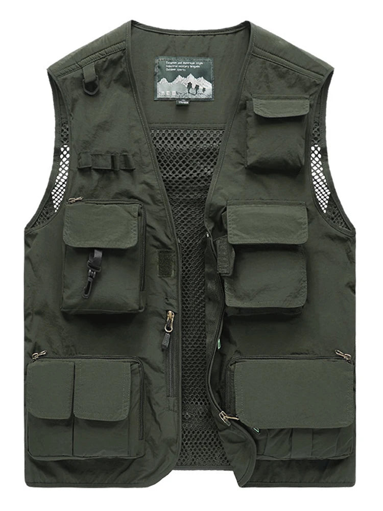 Outdoor Commuting Multi Pocket Photography Workwear Vest Customized Fishing Workwear Director Media Canister Vest