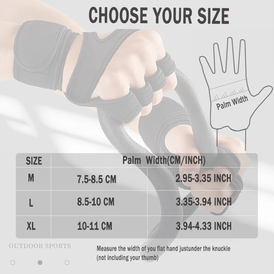 Sports Weight Lifting Workout Gloves ，with Built-in Wrist Wraps Full Palm Protection，Grip Great for Gym Pull Ups Cross Training