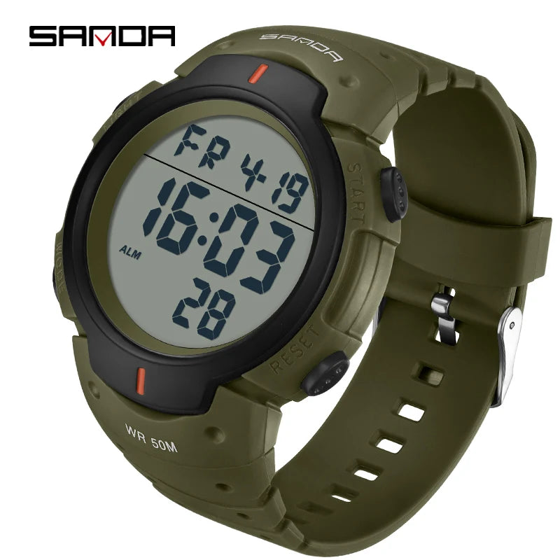 SANDA Brand New Arrival Fashion Men's Digital Watch Alarm Mode Pedometer Military Sport Waterproof Men Watch Relogio Masculino