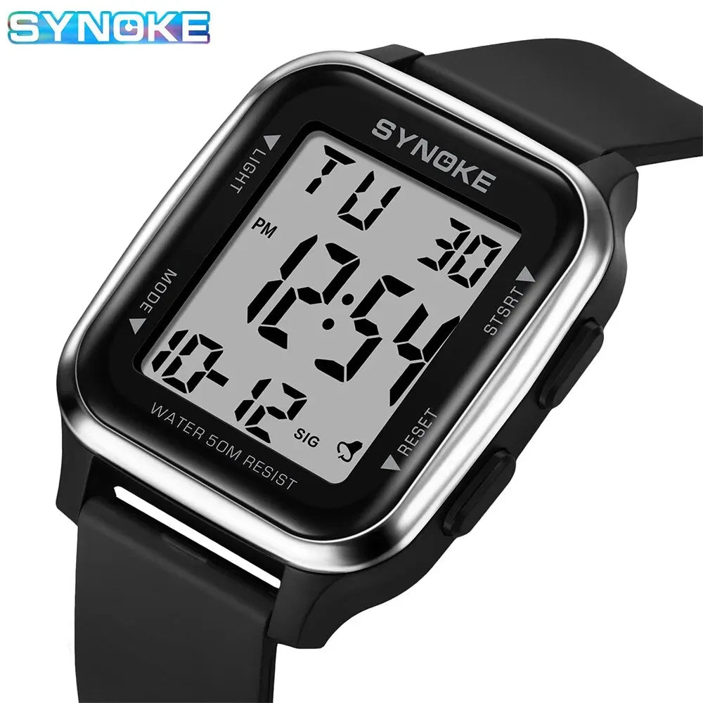 SYNOKE Uhr Outdoor Sport Multifunktionale Wasserdicht Stoßfest Großes Display Leuchtende LED Digital Uhr Für Männer