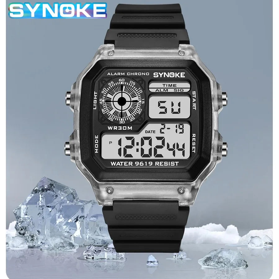 Digital Watches Men Sports Luminous Multifunction Waterproof Women Wristwatch Outdoor and Running Student Seven Lights Synoke