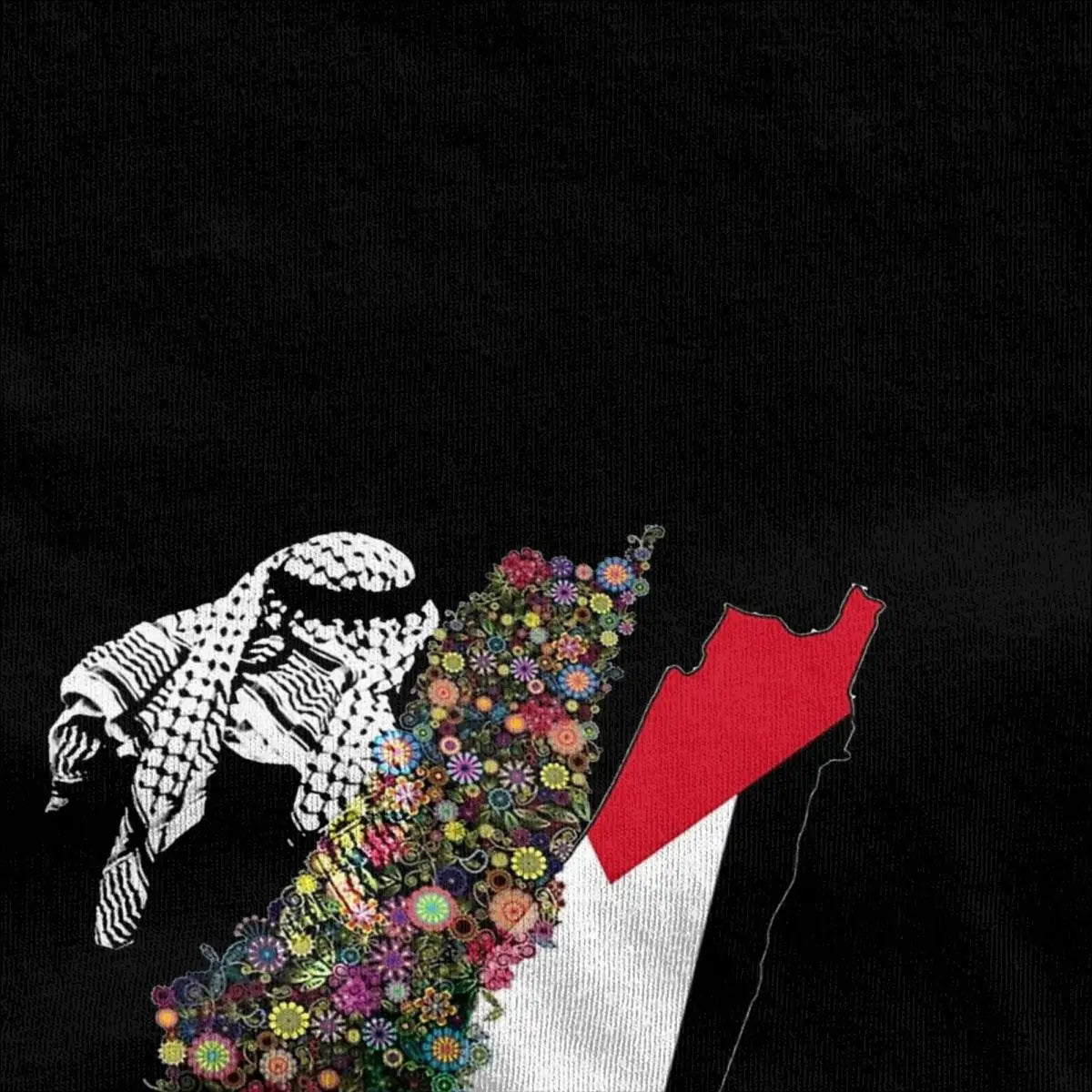 Men Women T Shirt Palestine Flag Flower T-Shirts Trendy Cool Cool Fashion Summer Tees Y2K Retro Print 100% Cotton Clothes Gift