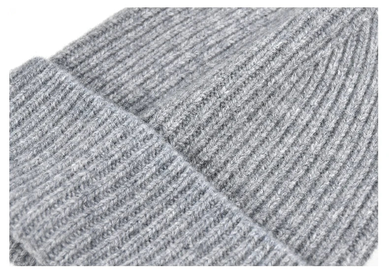 Solide Wollmütze Damen Herren Herbst Winter dicke warme gestrickte Wollmütze für Teenager Männer Beanie Weihnachtsgeschenke