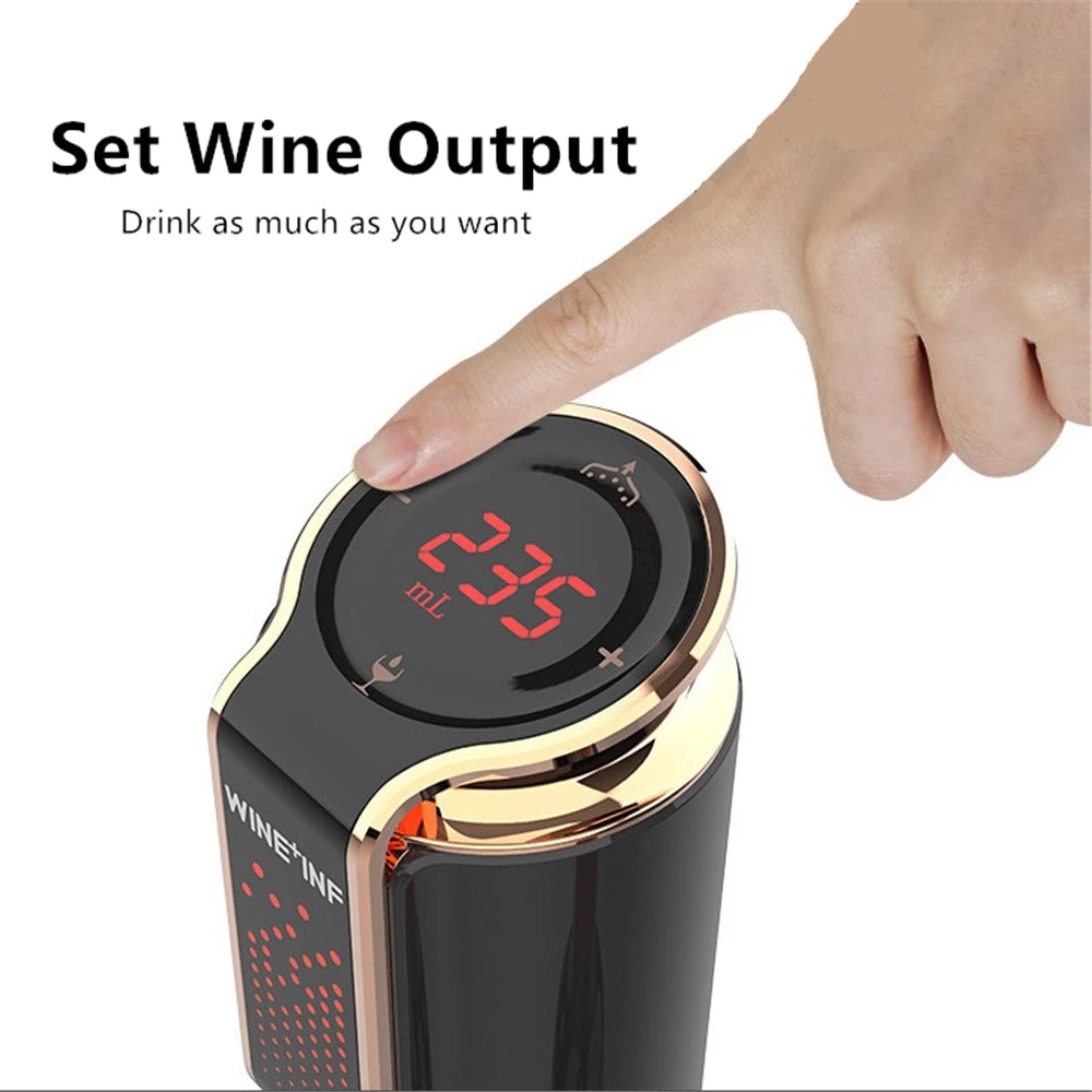 USB Charging Electric Red Wine Decanter Auto Quick Wine Aerator Vacuum Fresh-keeping 10-Days Whiskey Dispenser Cider Wine Pourer