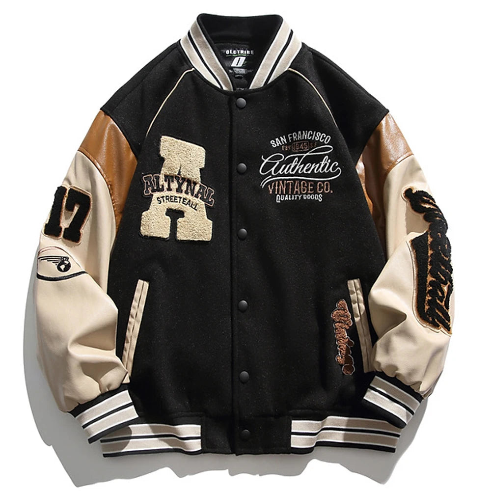 Baseball Uniform Jacket Men Letter Embroidered Streetwear Varsity Jackets Vintage Harajuku Casual College Spring Autumn Unisex