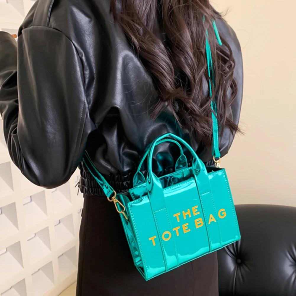 The Tote Bag For Women Trendy PU Leather Handbag Luxury Top Handle Satchel Purse Casual Crossbody Bag Casual Simple Shoulder Bag