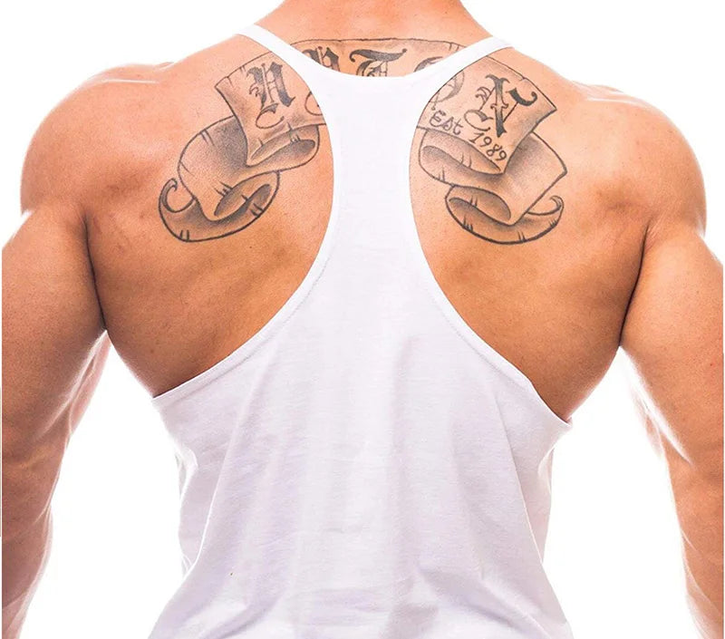 New Gym Tank Top Summer Brand Cotton Sleeveless Shirt Casual Fashion Fitness Stringer Running Vest Men bodybuilding Clothing