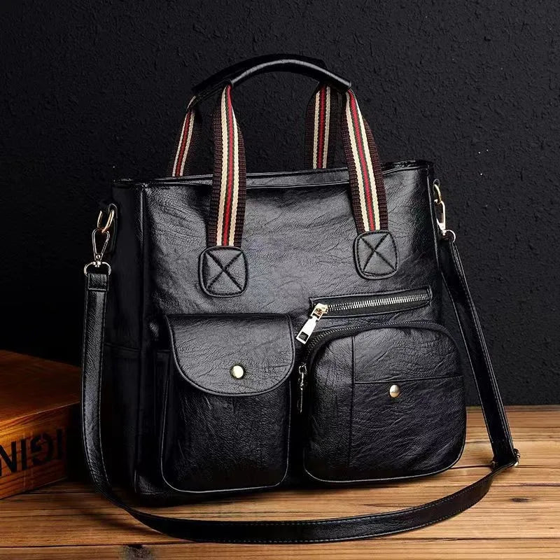 Women's Handbag Women's Shoulder Bag Fashion Purse Vintage Leather Bag Large Capacity Handbag Inclined Shoulder Bag Mom's Bag