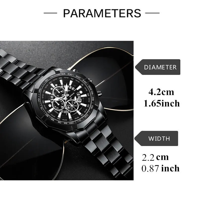 Gold Silver Luxury Men's Watches Stainless Steel Fashion Quartz Watch For Man Calendar Male Clock Business Relojes Hombre