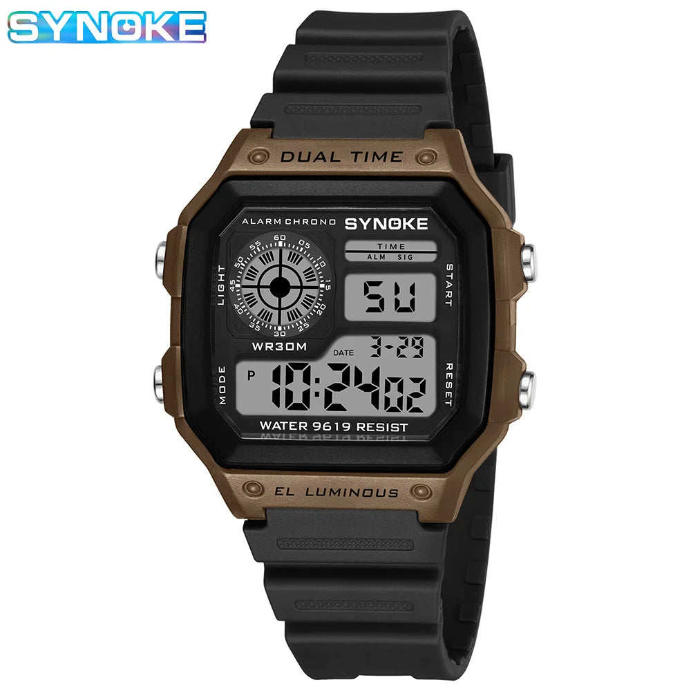 Digital Watches Men Sports Luminous Multifunction Waterproof Women Wristwatch Outdoor and Running Student Seven Lights Synoke