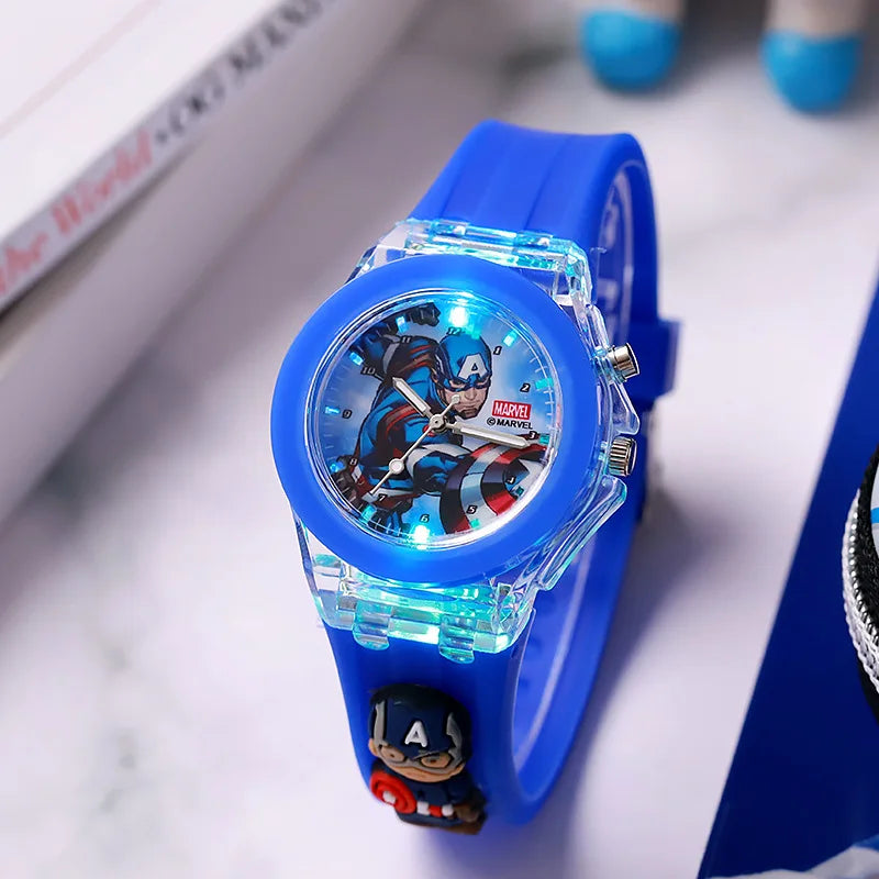 3D Mickey Children Watches Girls Color Light Source Silicone Minnie Kids Watch Ladies Quartz Clock Gifts Relogio Feminino